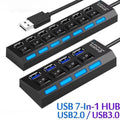 Hub USB 7 Puertos con Interruptores